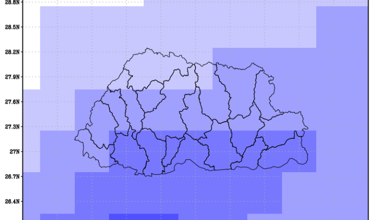 Week 2 precipitation forecast in Bhutan