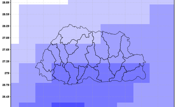 Week 2 precipitation forecast in Bhutan