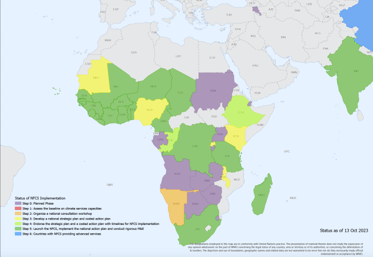 A map of africa showing the percentage of women in each country.